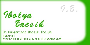 ibolya bacsik business card